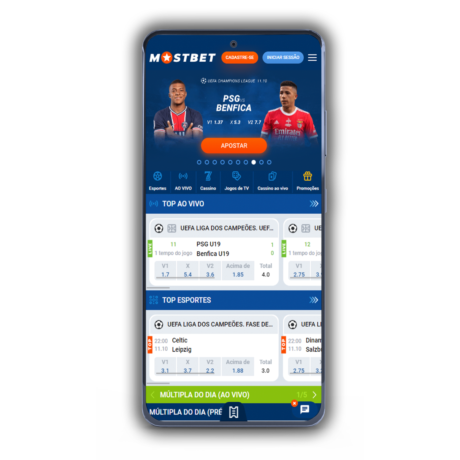Download the official Mostbet app.