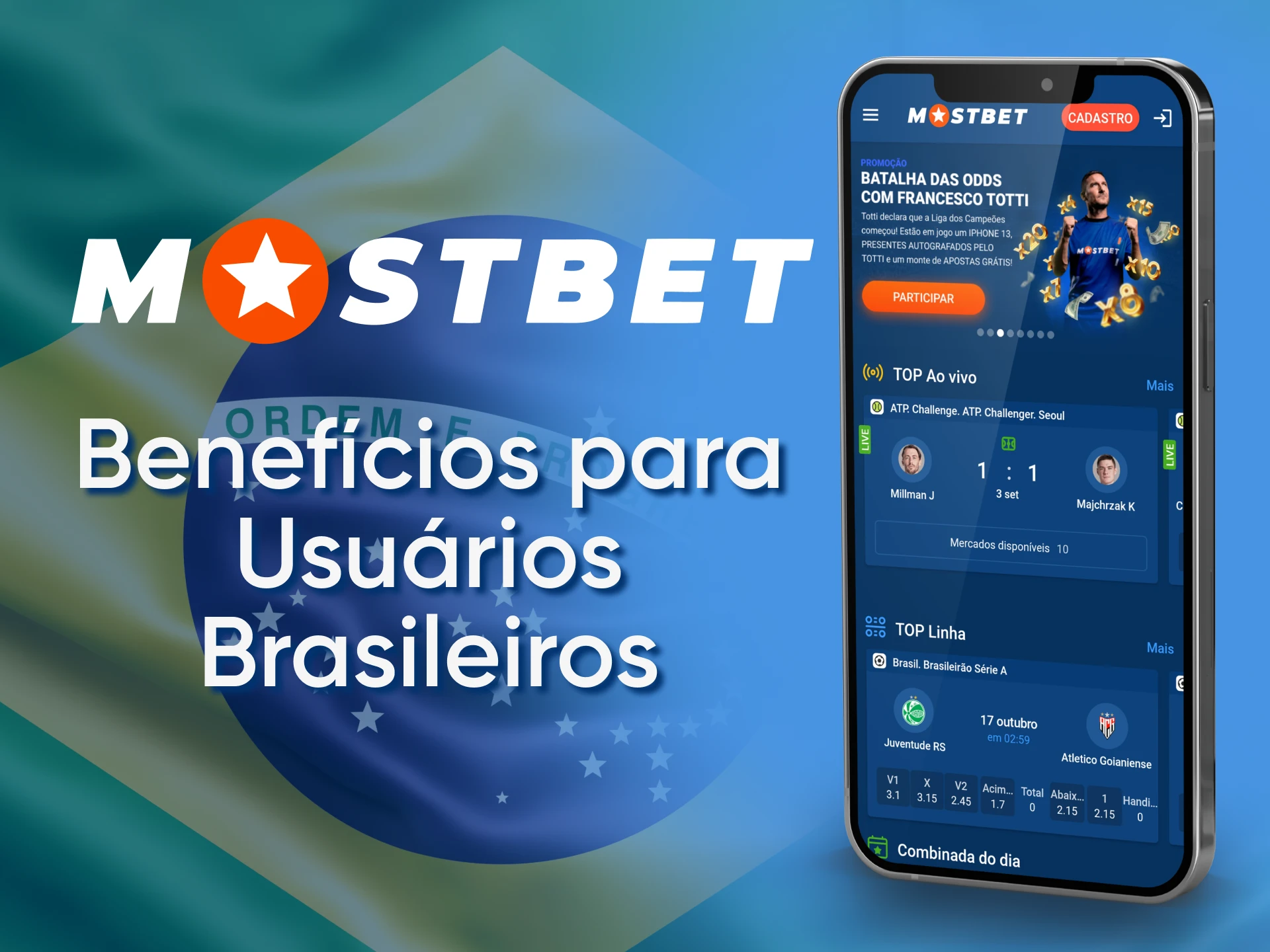 Mostbet has a handy mobile app with lots of useful features for Brazilian users.