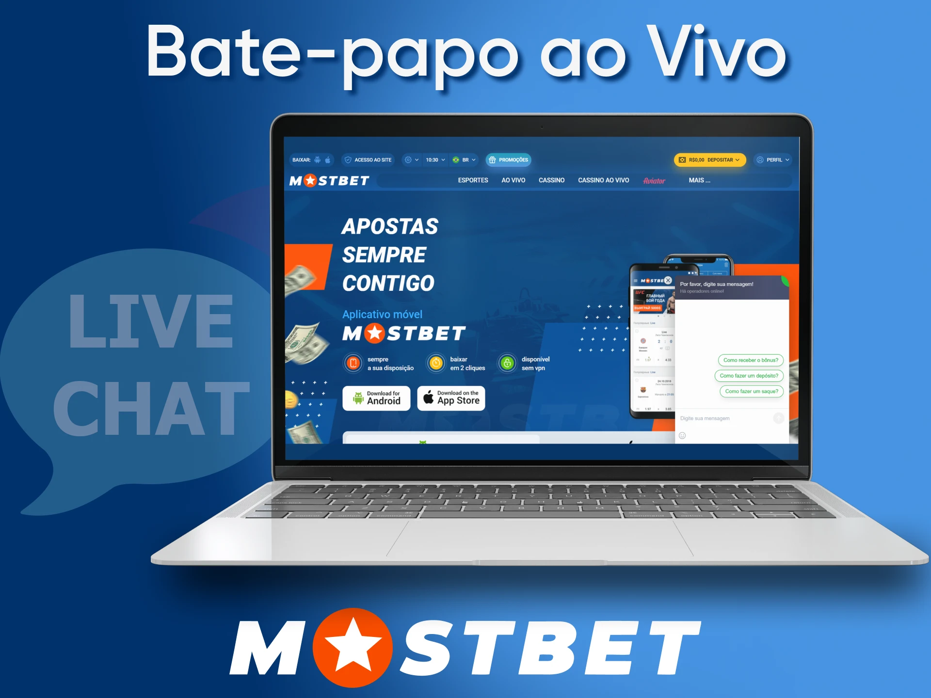 Get in touch with the Mostbet team via live chat on the website and in the app.