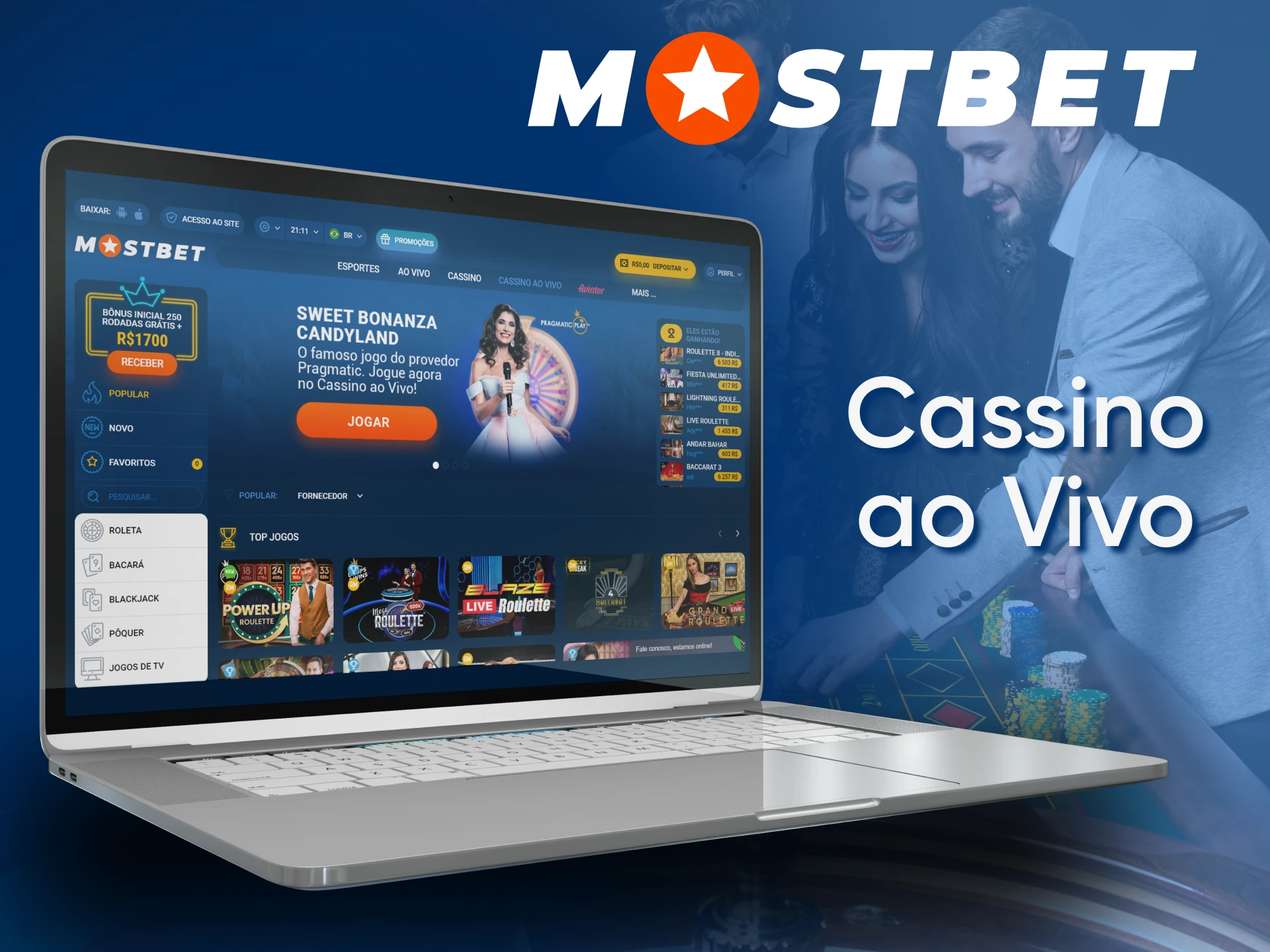 Bet with Mostbet on live casino games.